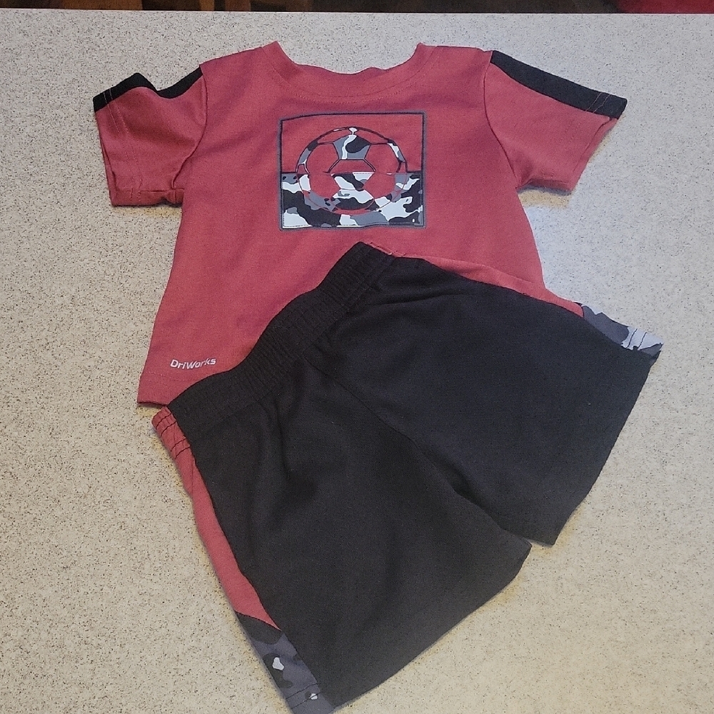 Athletic Works Red Soccer Athletic Shirt and Shorts Size 18 Months